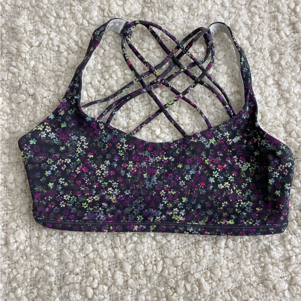 lululemon Free to Be Wild bra, floral print, size 6